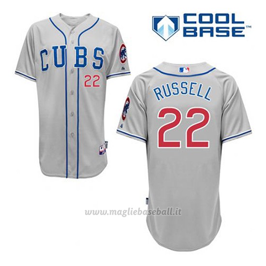 Maglia Baseball Uomo Chicago Cubs 22 Addison Russell Grigio Alterner Cool Base